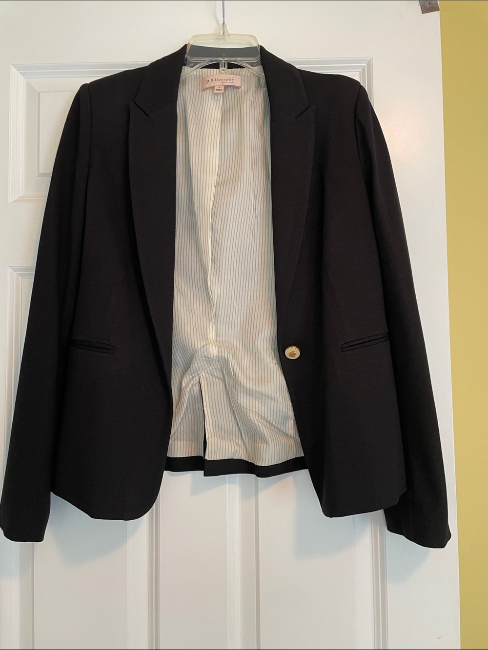 Philosophy Black Single-Button Blazer